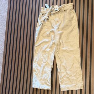 J. Crew Cream Wide-Leg Trousers with Belt